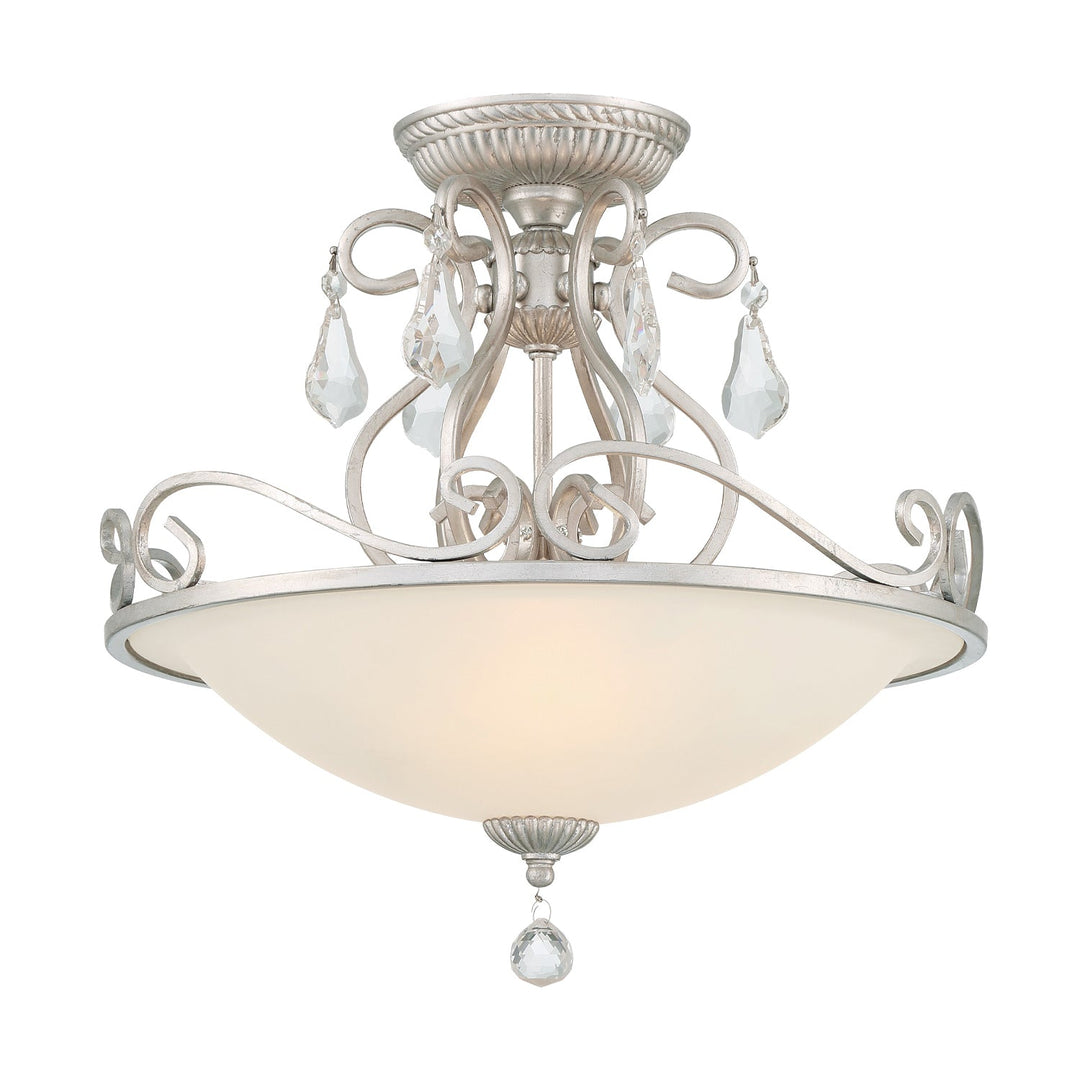 Crystorama Crystorama Ashton 3 Light Hand Cut Crystal Olde Silver Semi Flush Mount