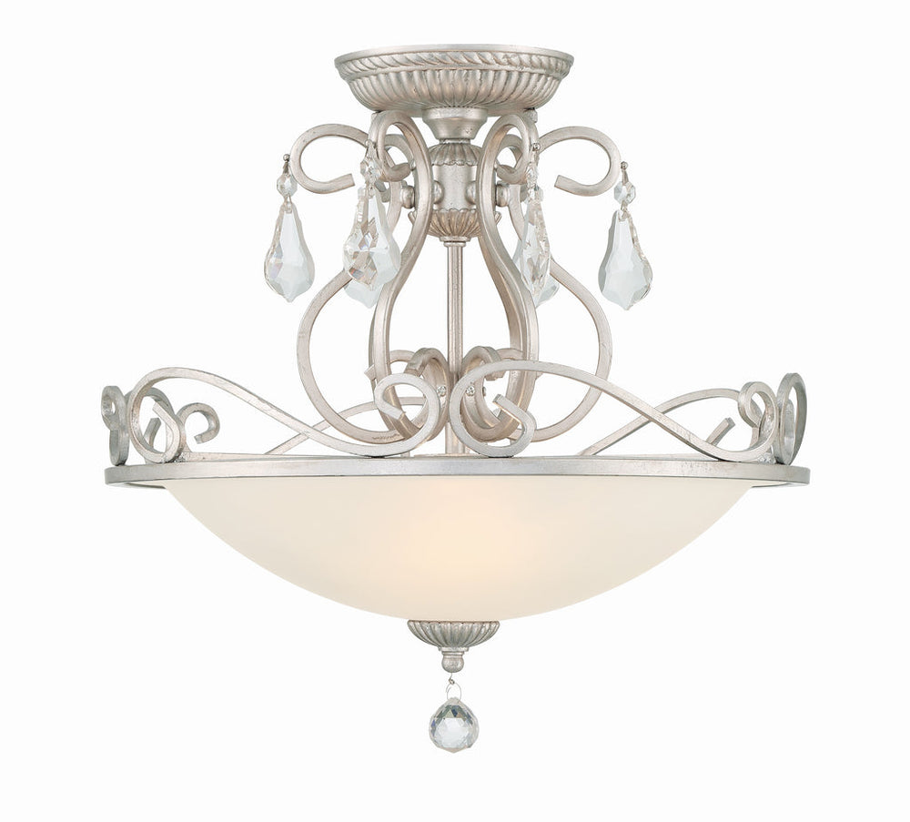 Crystorama Crystorama Ashton 3 Light Hand Cut Crystal Olde Silver Semi Flush Mount