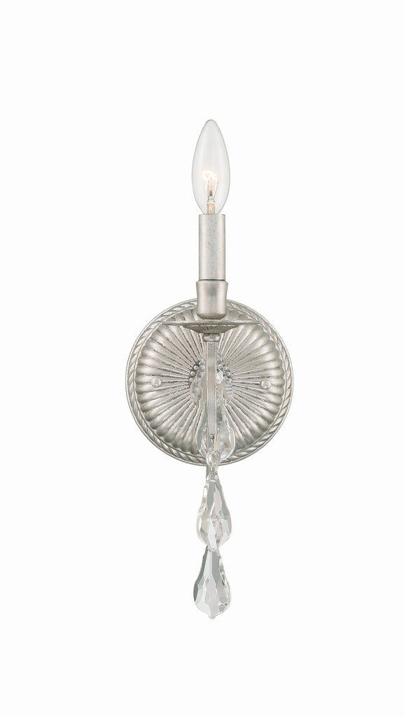 Crystorama Crystorama Ashton 1 Light Hand Cut Crystal Olde Silver Sconce