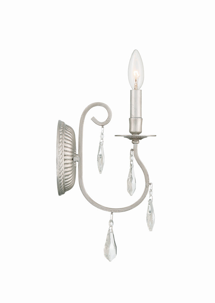 Crystorama Crystorama Ashton 1 Light Hand Cut Crystal Olde Silver Sconce