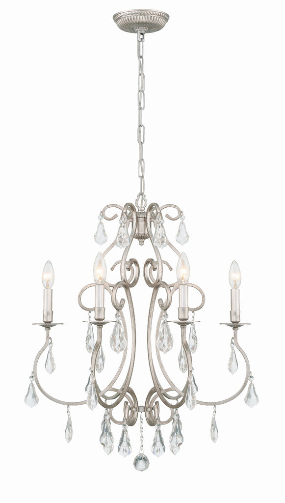 Ashton 6 Light Hand Cut Crystal Olde Silver Chandelier Crystorama