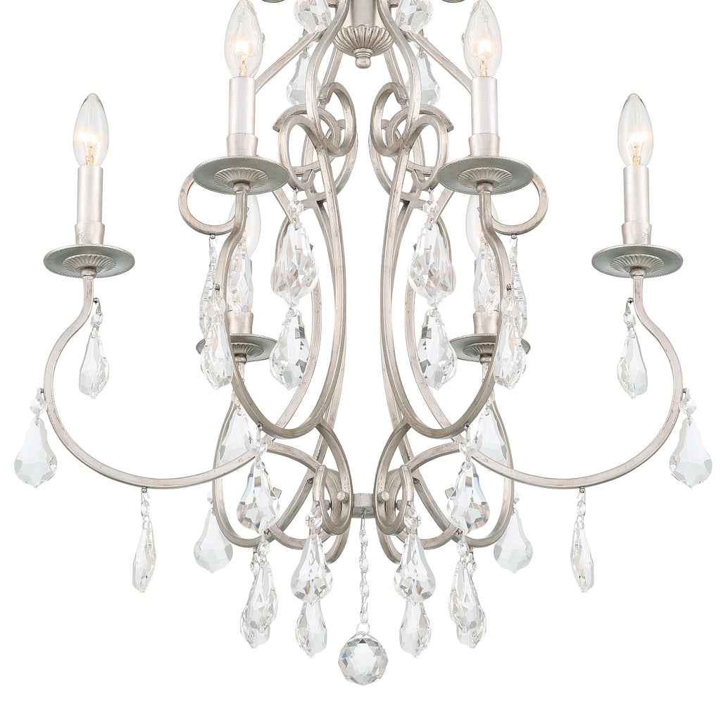 Ashton 6 Light Hand Cut Crystal Olde Silver Chandelier Crystorama