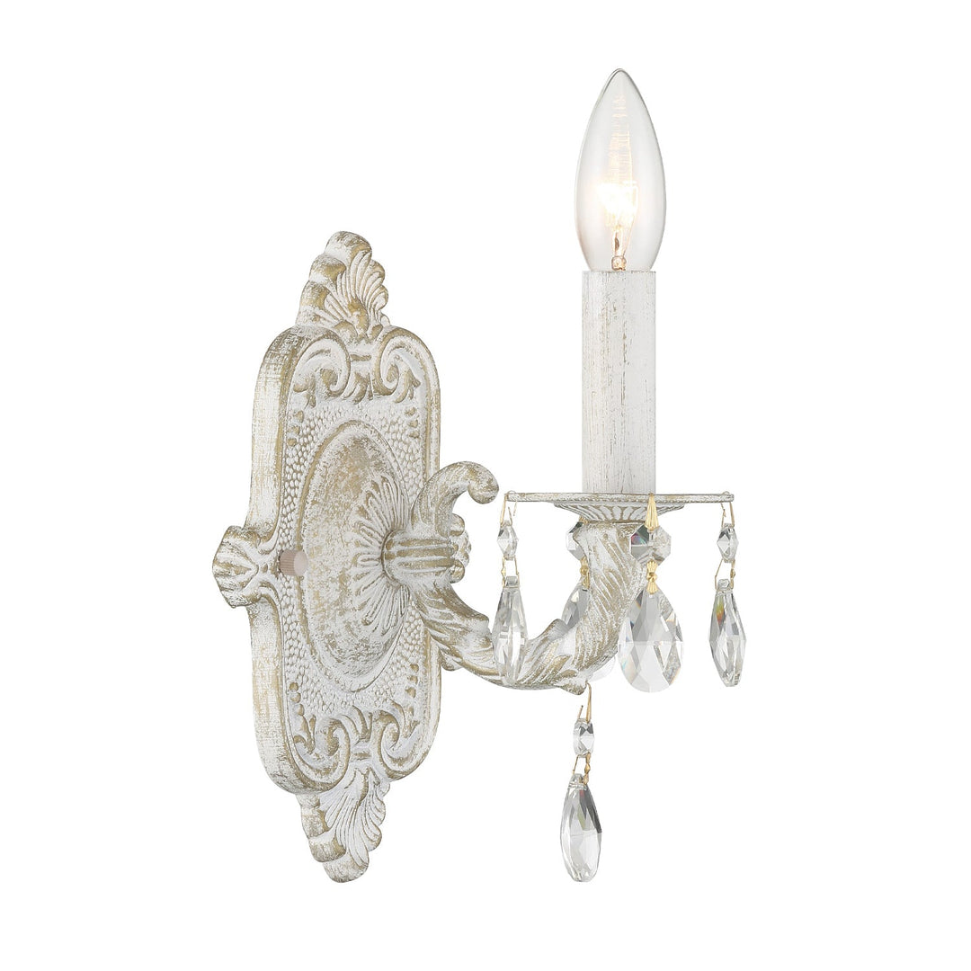 Crystorama Crystorama Paris Market 1 Light Clear Crystal Antique White Sconce