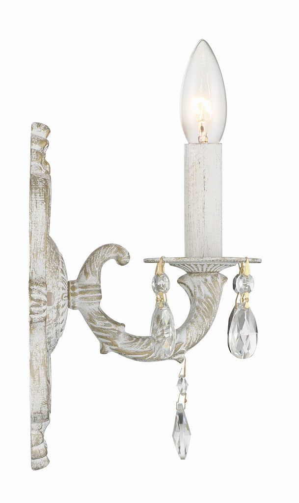 Crystorama Crystorama Paris Market 1 Light Clear Crystal Antique White Sconce