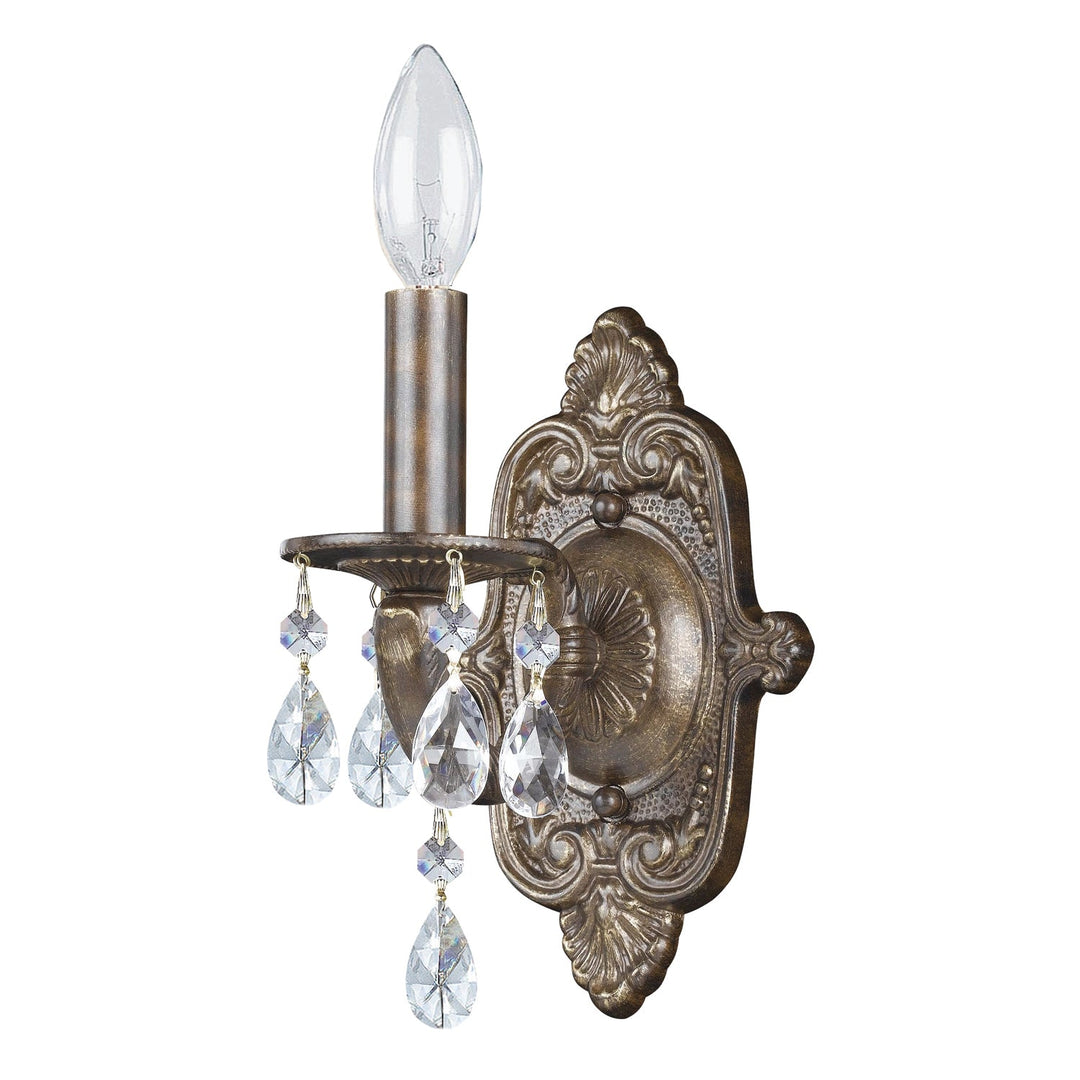 Crystorama Crystorama Paris Market 1 Light Clear Crystal Venetian Bronze Sconce