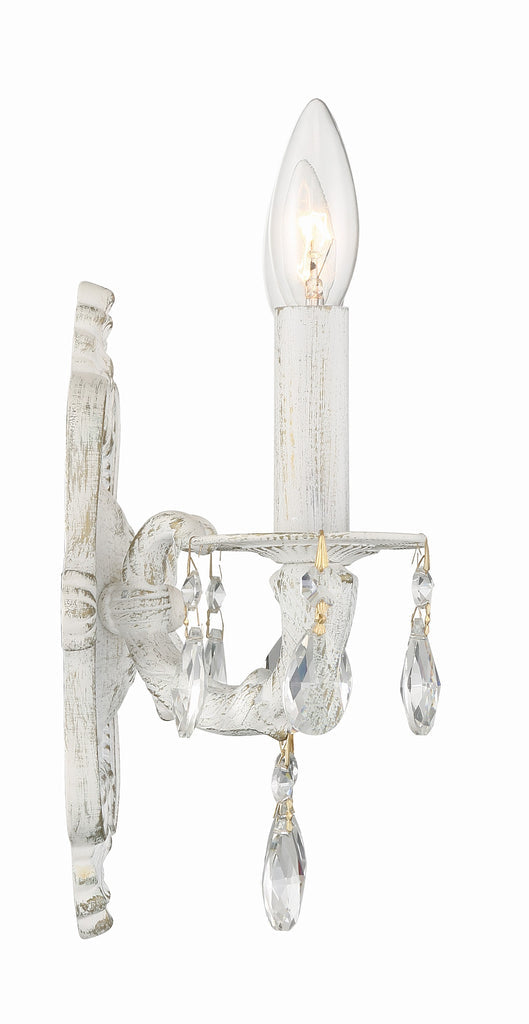 Paris Market 2 Light Clear Crystal Antique White Sconce Crystorama