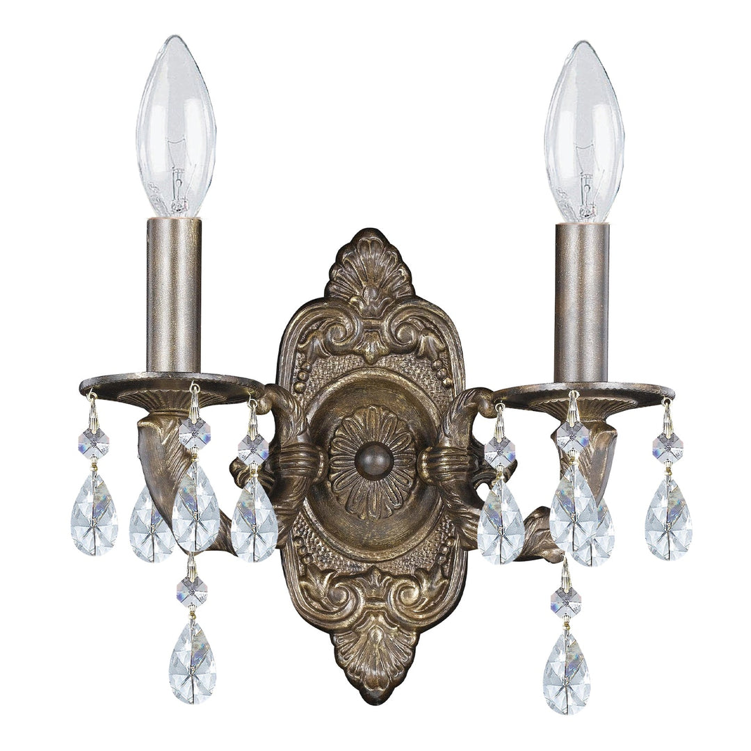 Crystorama Crystorama Paris Market 2 Light Clear Crystal Venetian Bronze Sconce