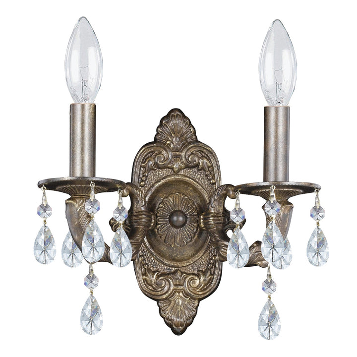 Crystorama Crystorama Paris Market 2 Light Clear Crystal Venetian Bronze Sconce