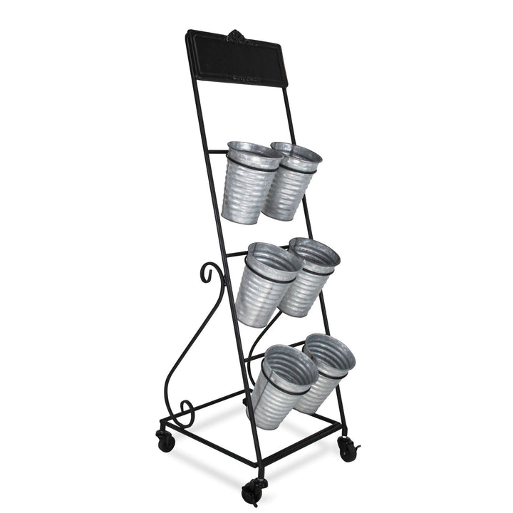 CHEUNGS Kalila 6 Pot Metal Rolling Cart | Chalkboard