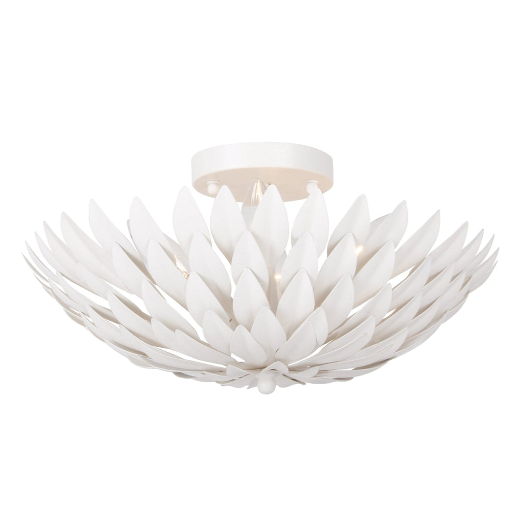 Crystorama Crystorama Broche 4 Light Matte White Semi Flush Mount