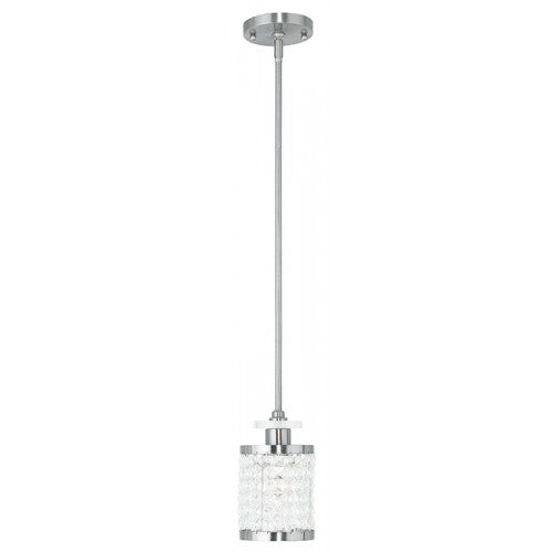 1 Light Brushed Nickel Single Pendant Livex