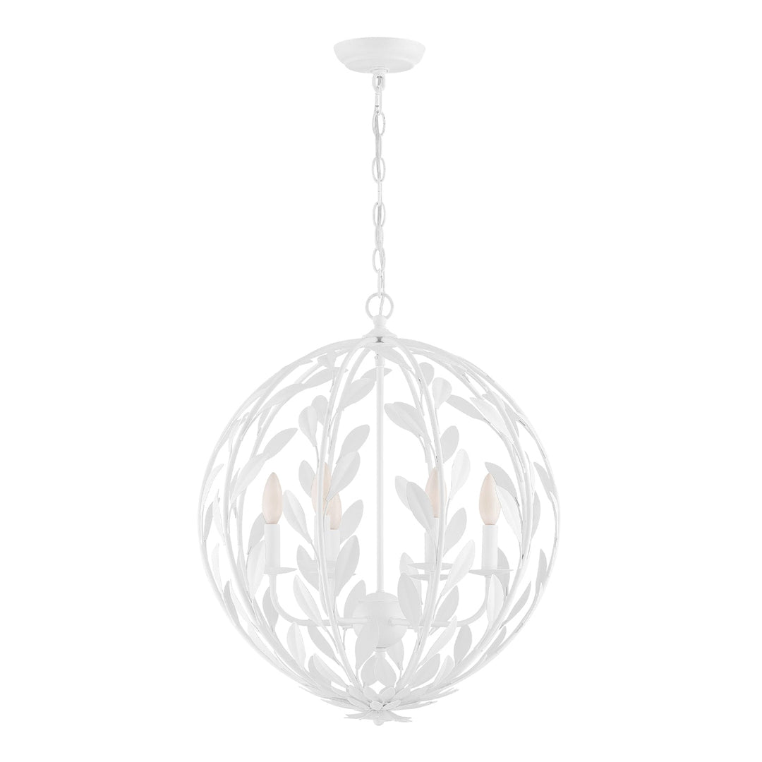 Broche 6 Light Matte White Chandelier Crystorama