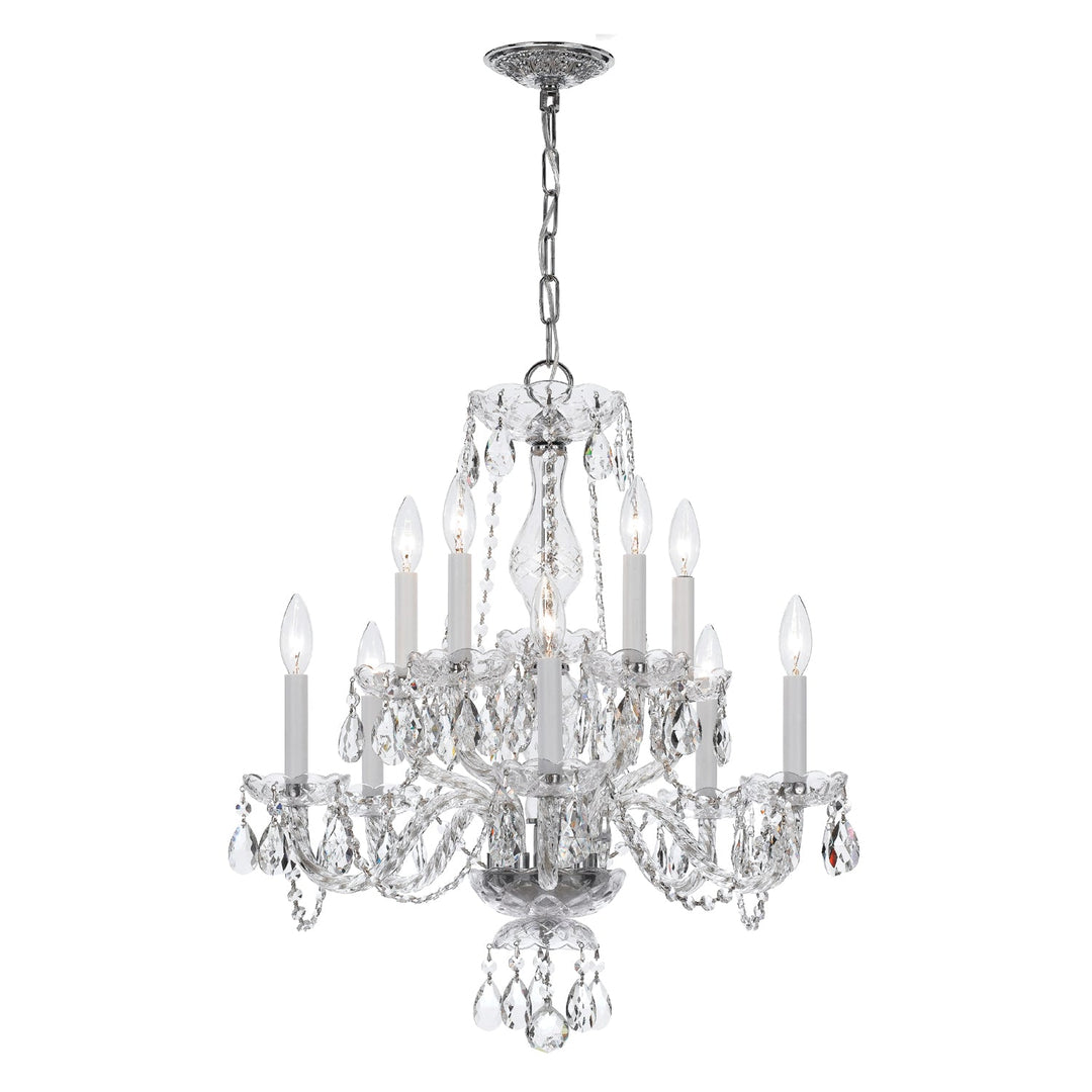 Traditional Crystal 10 Light Clear Crystal Polished Chrome Chandelier Crystorama