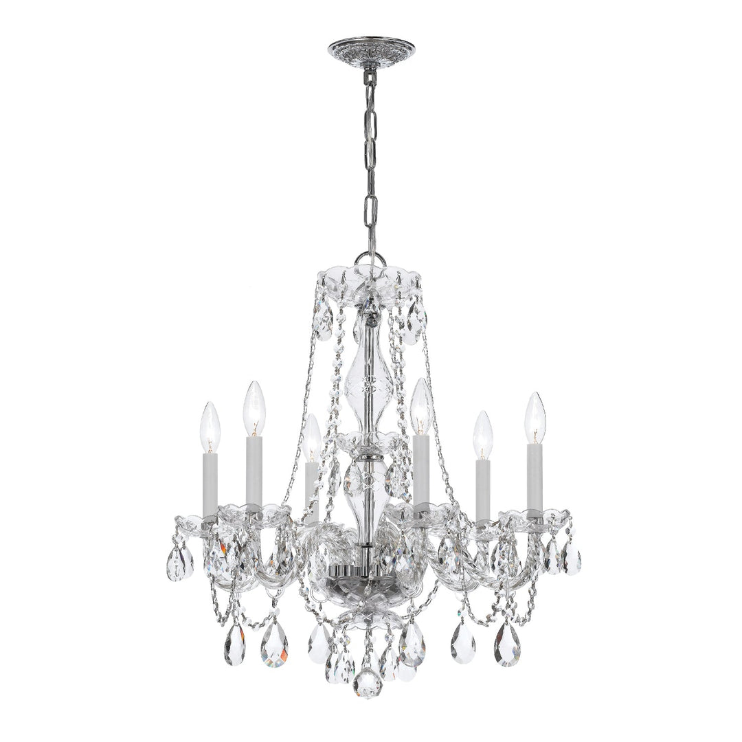 Traditional Crystal 6 Light Crystal Polished Chrome Chandelier Crystorama