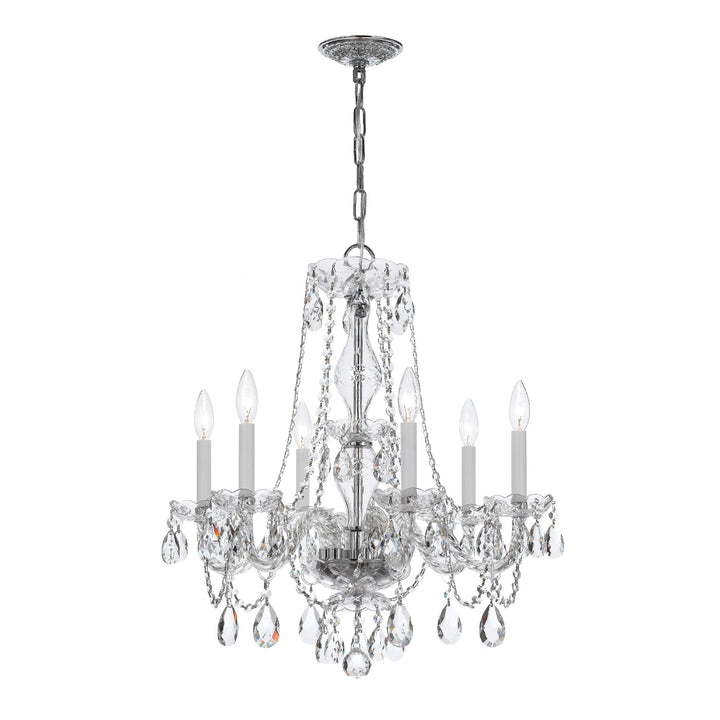 Traditional Crystal 6 Light Spectra Crystal Polished Chrome Chandelier Crystorama