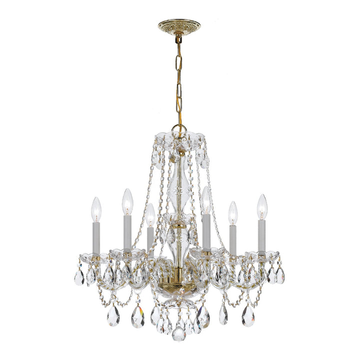 Traditional Crystal 6 Light Crystal Polished Brass Chandelier Crystorama