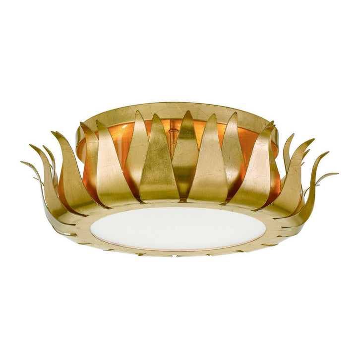 Crystorama Crystorama Broche 3 Light Antique Gold Flush Mount