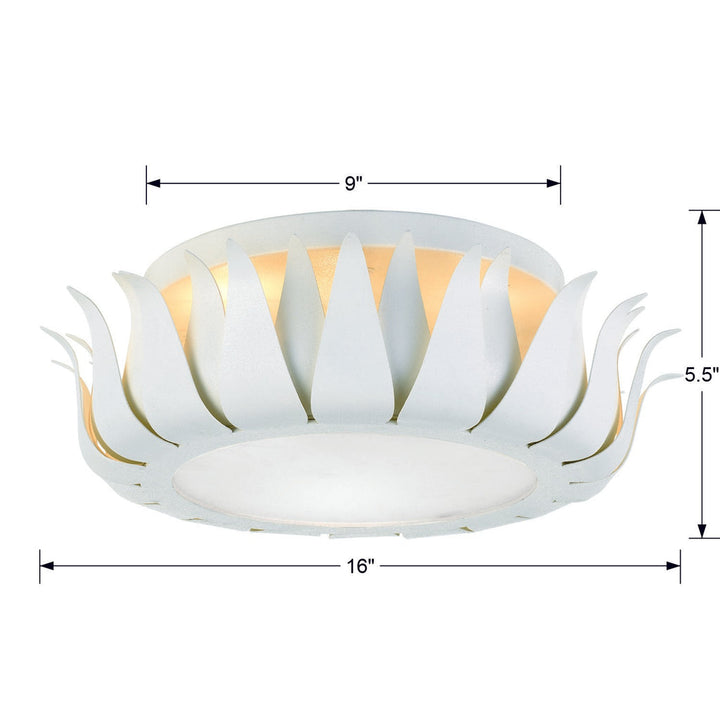 Crystorama Crystorama Broche 3 Light Matte White Flush Mount