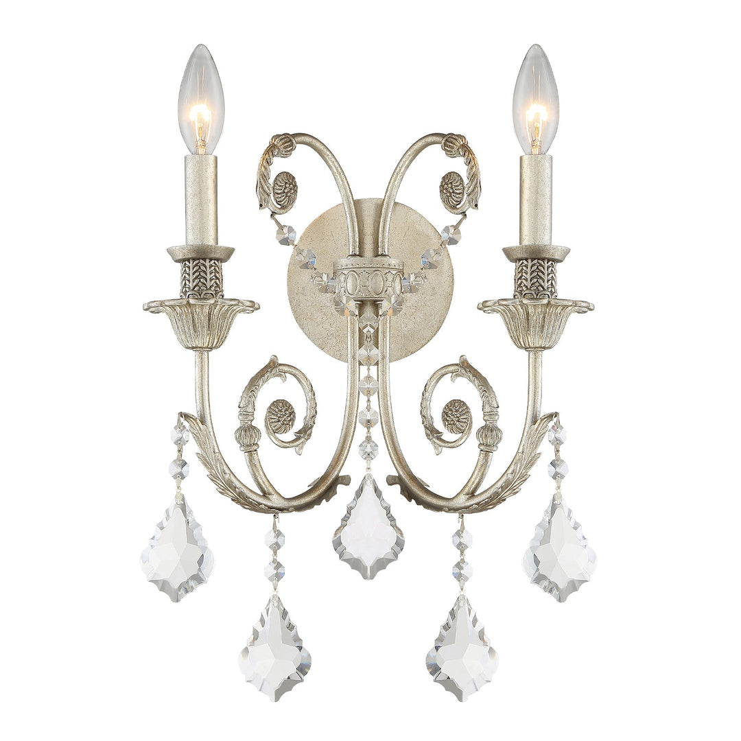 Crystorama Crystorama Regis 2 Light Swarovski Strass Crystal Olde Silver Sconce