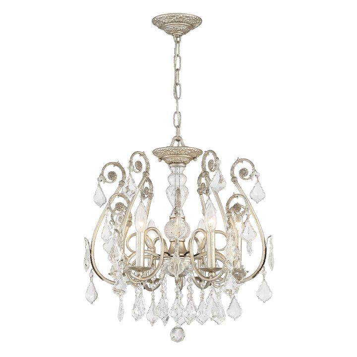 Regis 6 Light Swarovski Strass Crystal Olde Silver Chandelier Crystorama