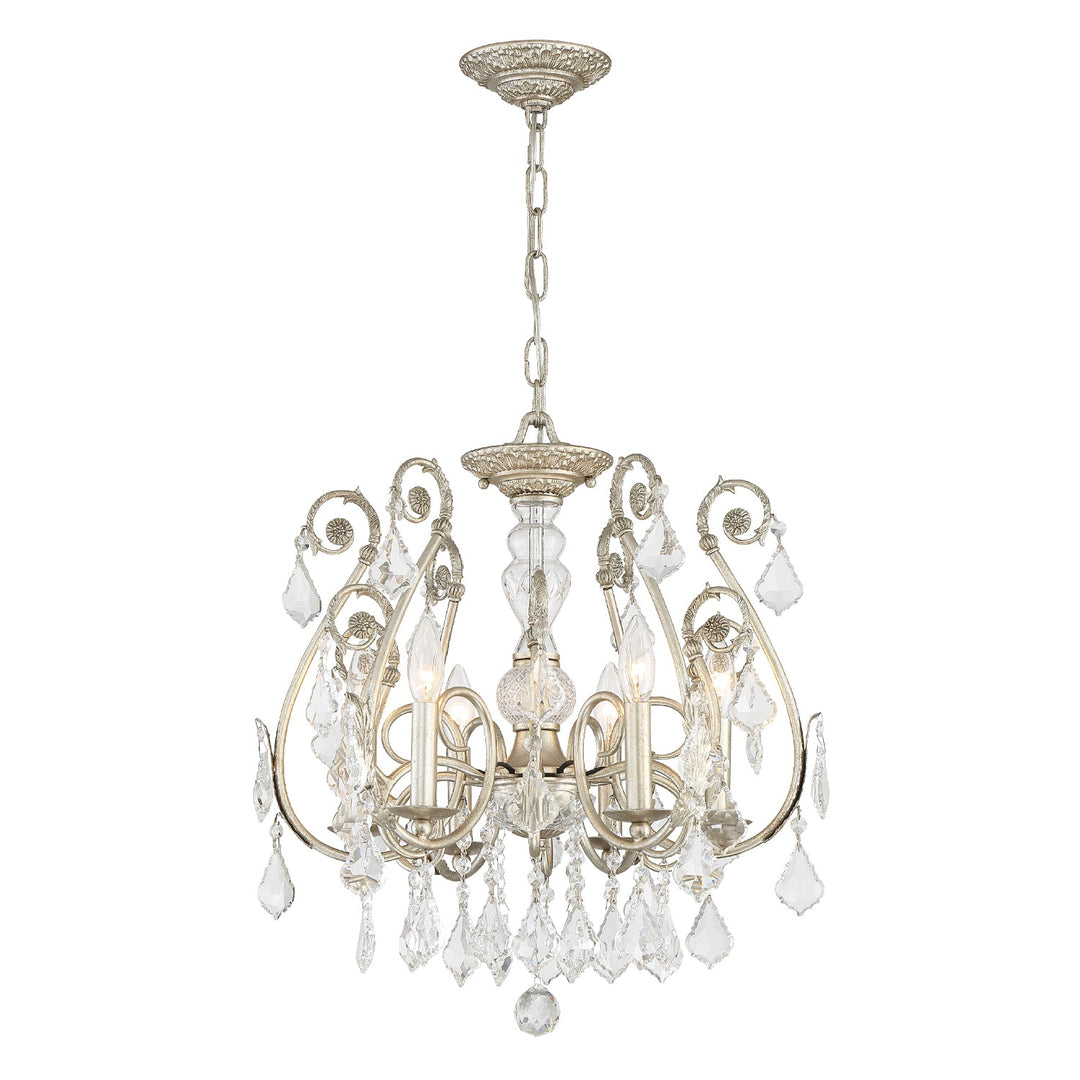 Regis 6 Light Spectra Crystal Olde Silver Chandelier Crystorama