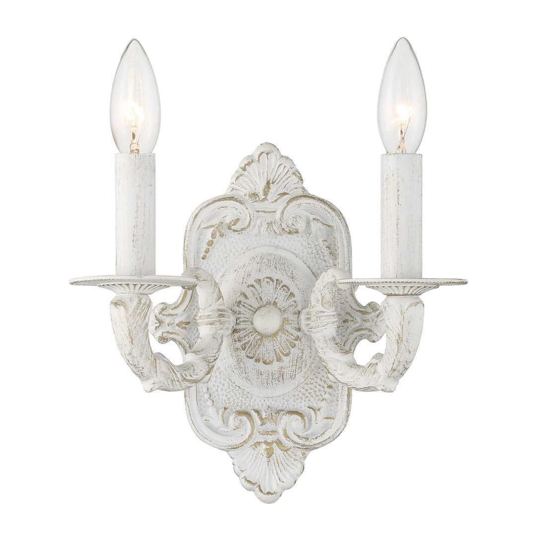 Crystorama Crystorama Paris Market 2 Light Antique White Sconce