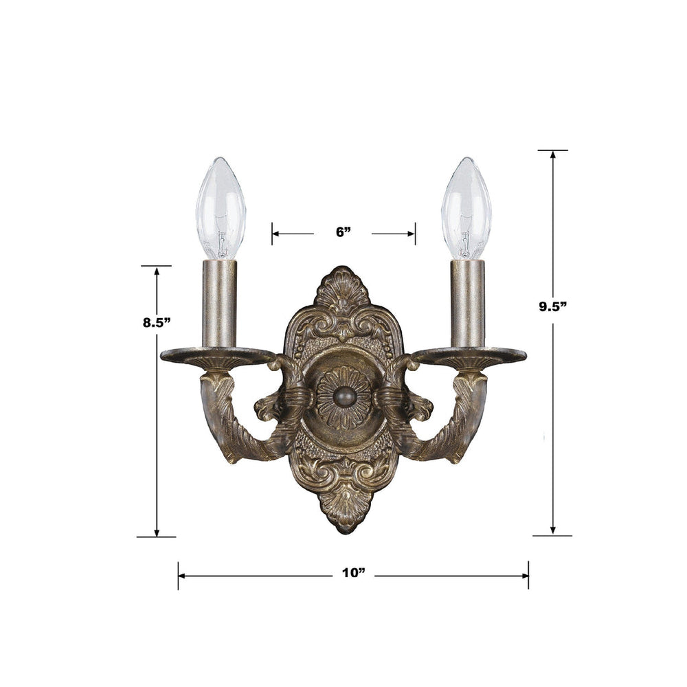 Crystorama Crystorama Paris Market 2 Light Venetian Bronze Sconce