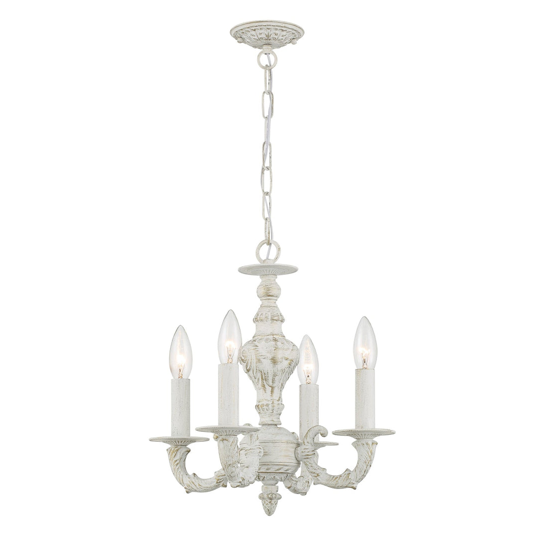 Paris Market 4 Light Antique White Mini Chandelier Crystorama