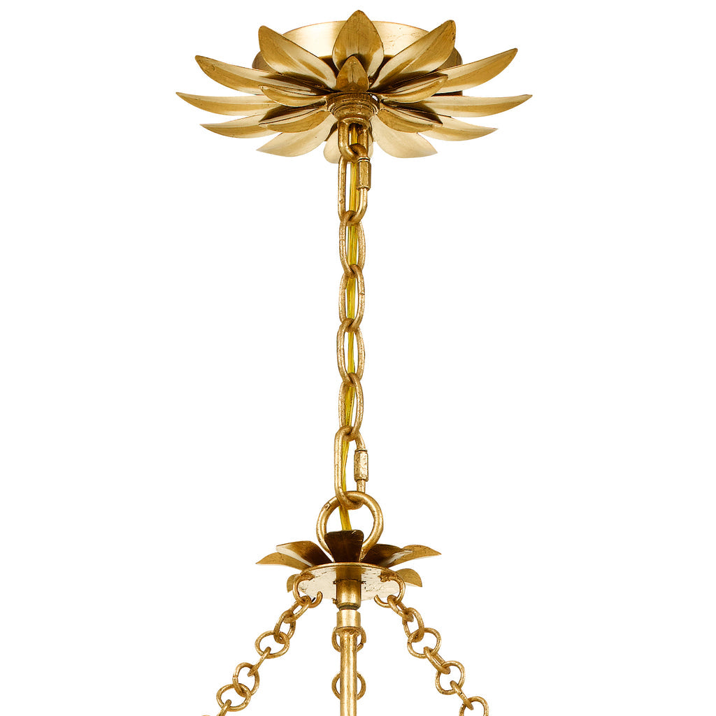 Broche 8 Light Antique Gold Chandelier Crystorama