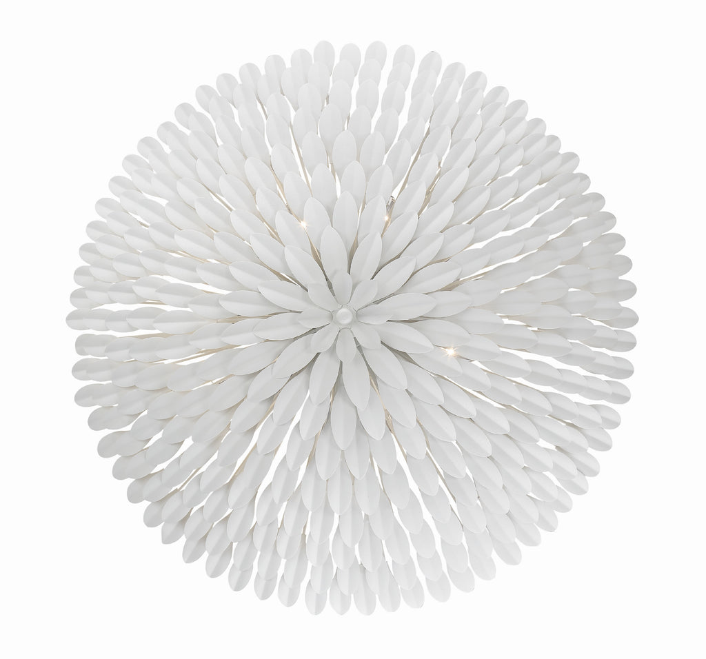 Broche 6 Light Matte White Chandelier Crystorama