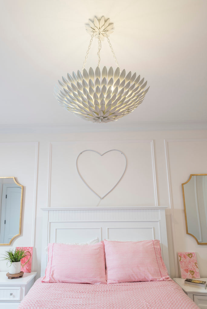 Broche 6 Light Matte White Chandelier Crystorama