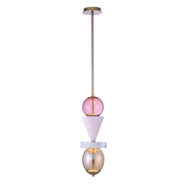 Kalco Demi Pink Jade LED Mini Pendant