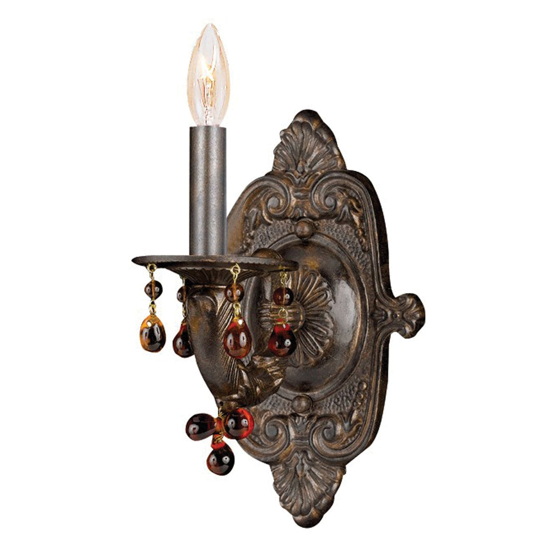 Crystorama Crystorama Paris Market 1 Light Amber Crystal Venetian Bronze Sconce