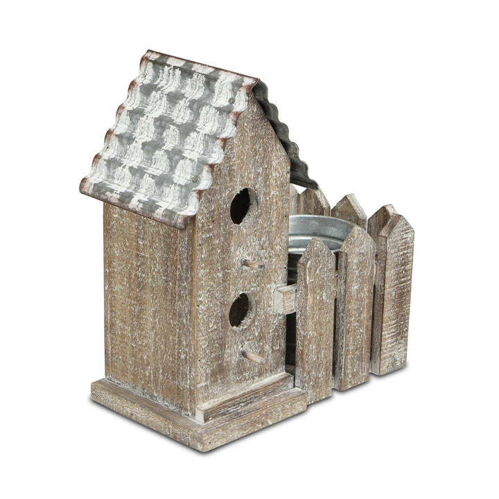 Elwin 2 Story Bird house & Galvanized Pot - Small CHEUNGS