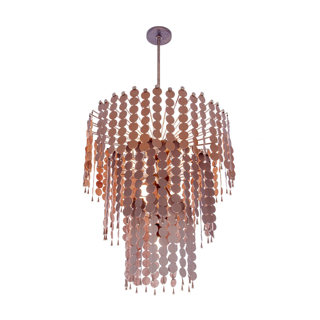 Pelt Leather 3 Tier Chandelier Kalco