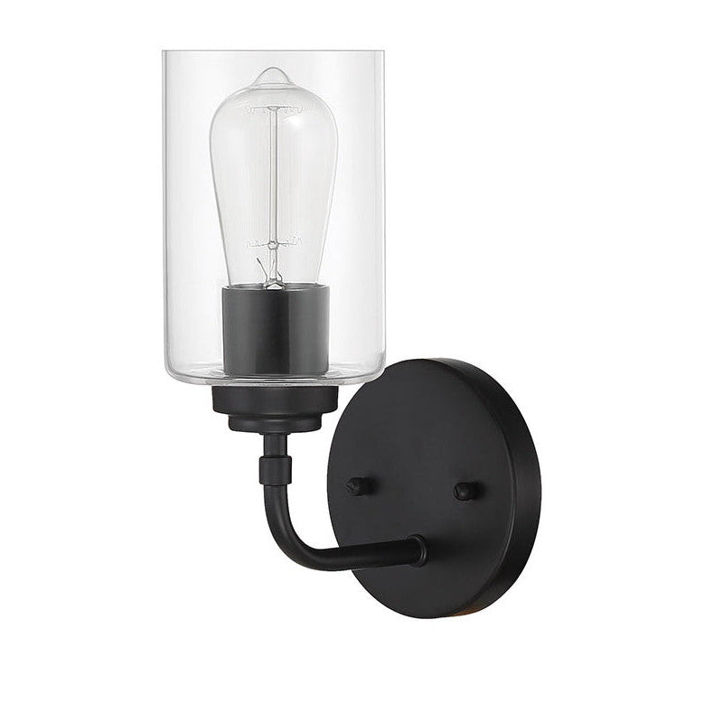 CRAFTMADE Stowe 1 Light Wall Sconce in Flat Black