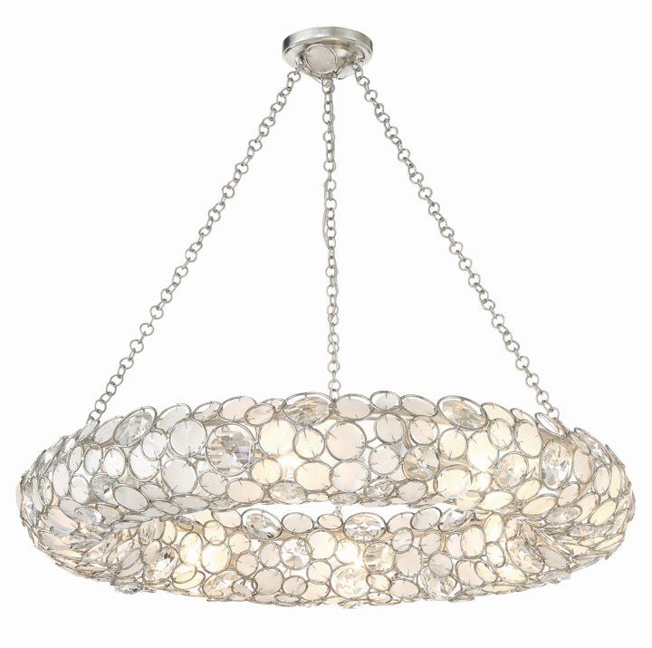 Palla 8 Light Antique Silver Chandelier Crystorama