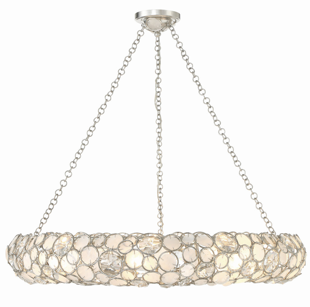 Palla 8 Light Antique Silver Chandelier Crystorama