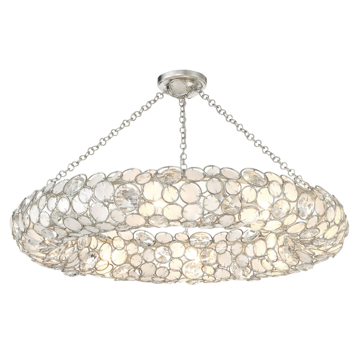 Crystorama Crystorama Palla 8 Light Antique Silver Semi Flush Mount