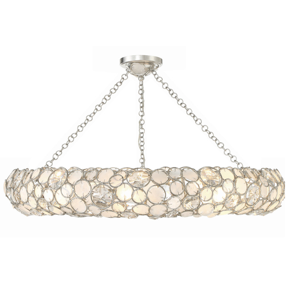 Crystorama Crystorama Palla 8 Light Antique Silver Semi Flush Mount