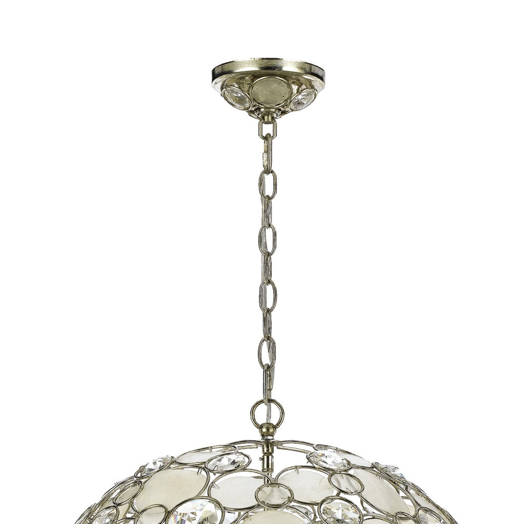 Palla 6 Light Antique Silver Sphere Chandelier Crystorama