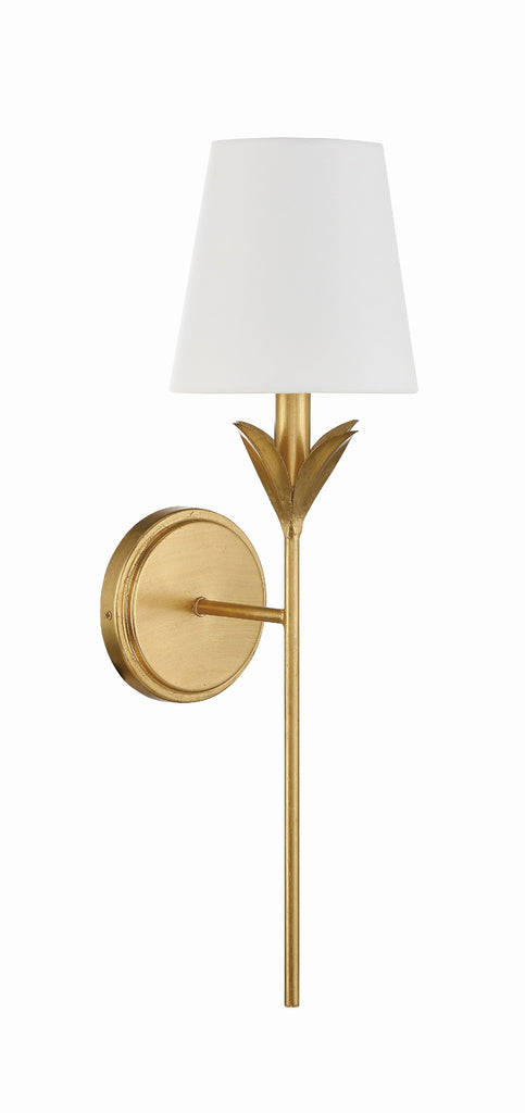 Broche 1 Light Antique Gold Sconce Crystorama