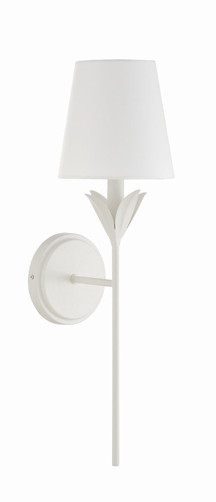 Broche 1 Light Matte White Sconce Crystorama