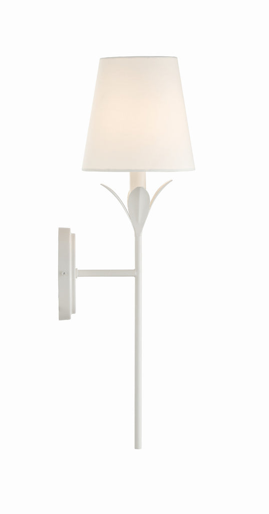 Broche 1 Light Matte White Sconce Crystorama