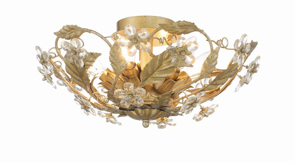 Crystorama Crystorama Paris Market 6 Light Gold Leaf Semi Flush Mount