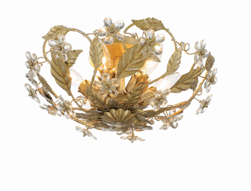 Crystorama Crystorama Paris Market 6 Light Gold Leaf Semi Flush Mount