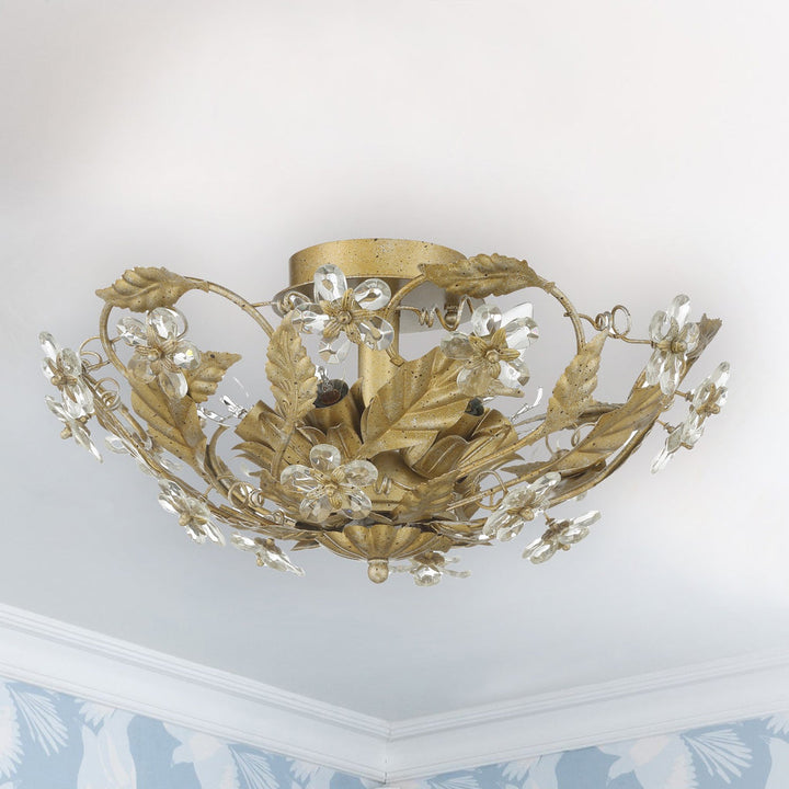 Crystorama Crystorama Paris Market 6 Light Gold Leaf Semi Flush Mount