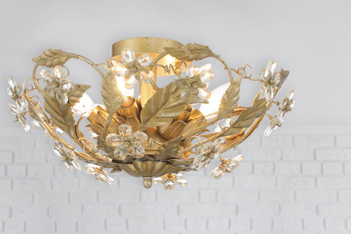 Crystorama Crystorama Paris Market 6 Light Gold Leaf Semi Flush Mount