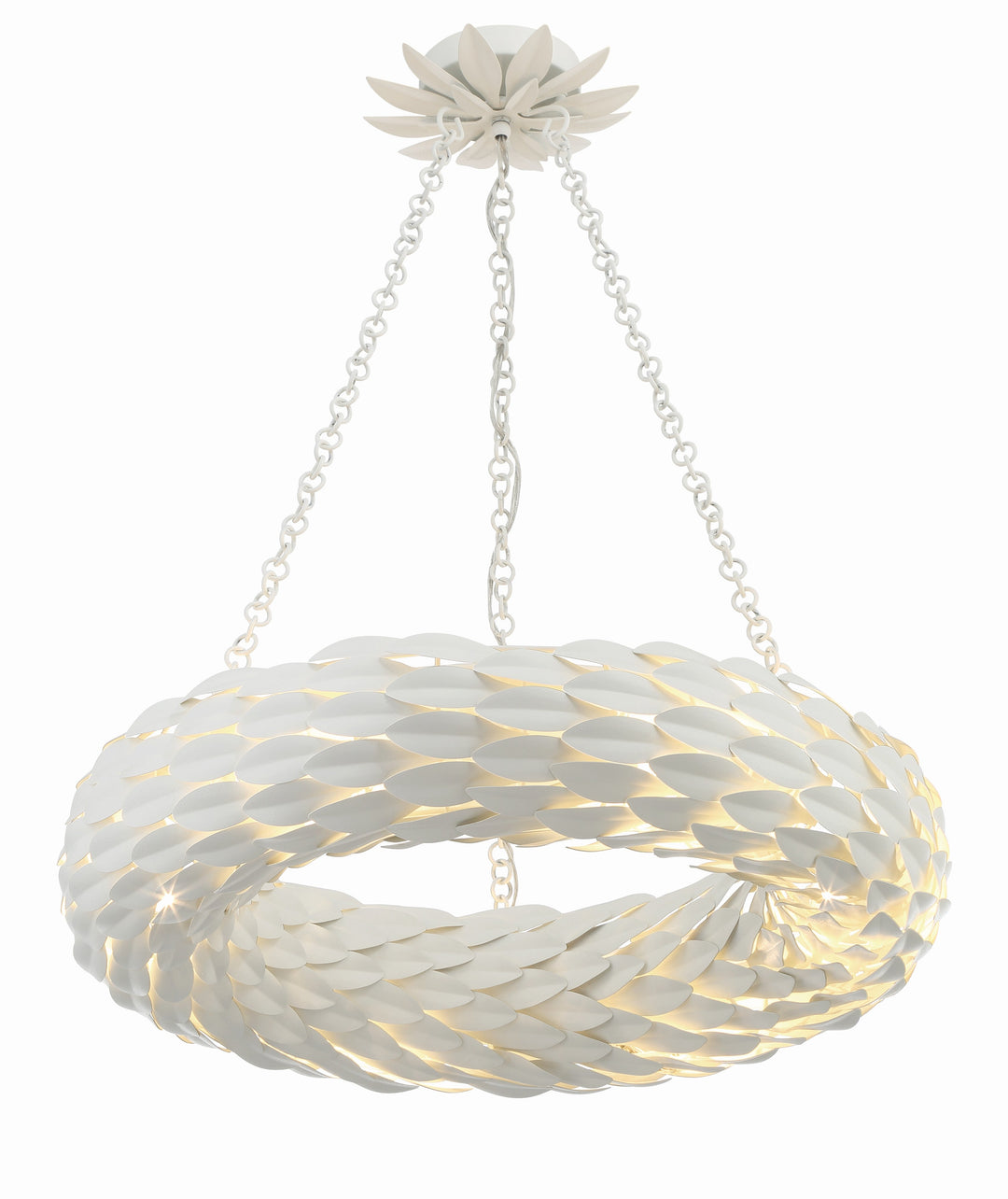 Broche 6 Light Matte White Chandelier Crystorama