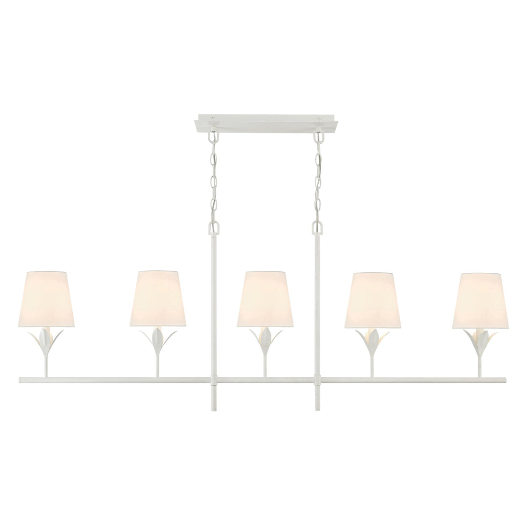 Broche 5 Light Matte White Chandelier Crystorama